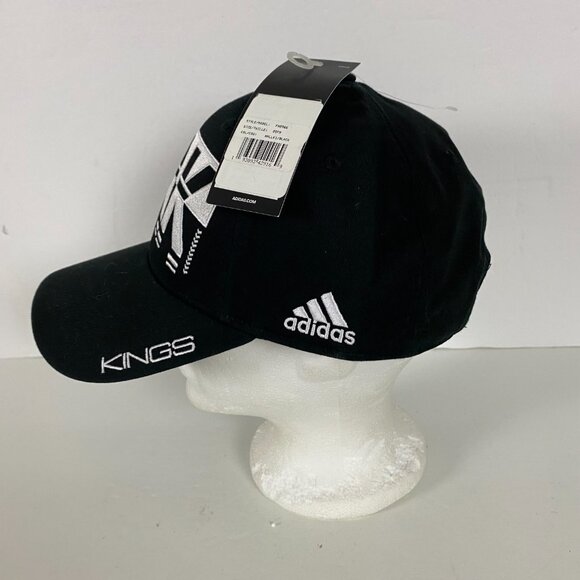 NWT Los Angeles Kings Hat Adidas Strapback Silver Black Big Logo Block Letters - Picture 4 of 11